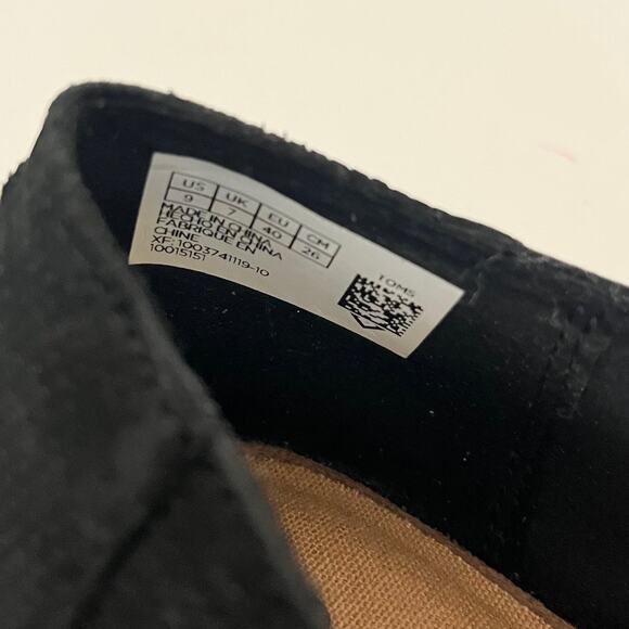 TOMS 'Julie' Women's 9 Pointed Toe Suede Black Ballet Flat Slip On Comfort Shoe - Picture 5 of 7